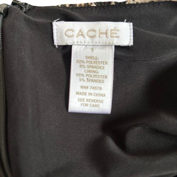 Y2K CACHE ANIMAL PRINT ZIP UP RUCHED DRESS SMALL EUC - Picture 8 of 8